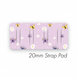 Pad S to fit 20mm Strap Printed Butterflies Lilac