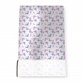 Stretch Fabric, Butterflies Lilac & Pink