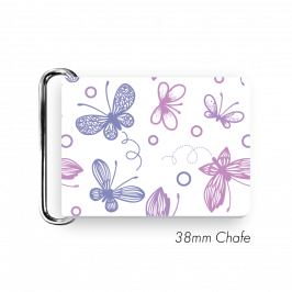 Chafe, 1.5" (38mm) with PVC SS Loop Printed Butterflies Lilac & Pink