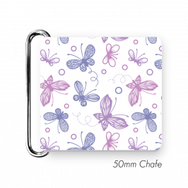 Chafe, 2" (50mm)  with PVC SS Loop Printed Butterflies Lilac & Pink
