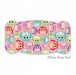 Pad XL to fit 50mm Strap Printed Owls Pink