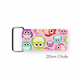 Chafe, 3/4" (20mm)  with PVC SS Loop Printed Owls Pink