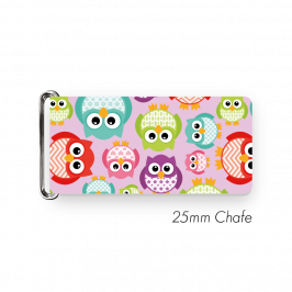 Chafe, 1" (25mm) with PVC SS Loop Printed Owls Pink