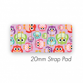 Pad S to fit 20mm Strap Printed Owls Pink