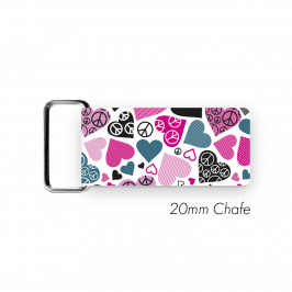 Chafe, 3/4" (20mm)  with PVC SS Loop Printed Peace & Love