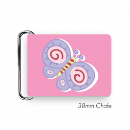 Chafe, 1.5" (38mm) with PVC SS Loop Printed Pink Butterfly