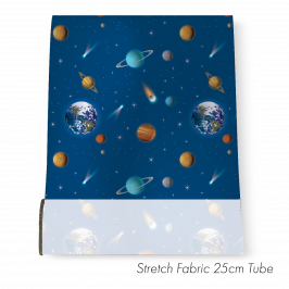 Stretch Fabric Planets Blue, 25cm x 1.4m