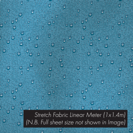 Stretch Fabric Raindrops Blue, 1.4 x 1m