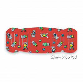Pad M to fit 25mm Strap Printed Red Bear