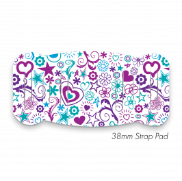 Pad L to fit 38mm Strap Printed Stars and Hearts