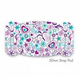 Pad XL to fit 50mm Strap Printed Stars and Hearts