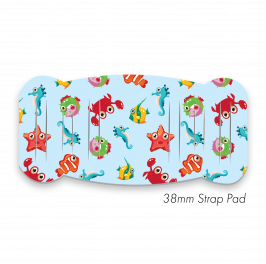 Pad L to fit 38mm Strap Printed Sea Creatures Blue