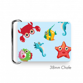 Chafe, 1.5" (38mm) with PVC SS Loop Printed Sea Creatures Bl