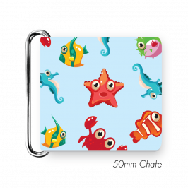 Chafe, 2" (50mm)  with PVC SS Loop Printed Sea Creatures Blu