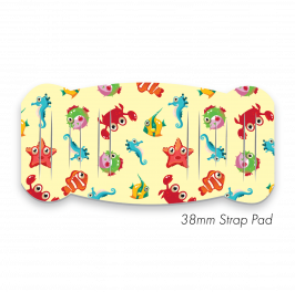 Pad L to fit 38mm Strap Printed Sea Creatures Yellow