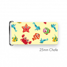 Chafe, 1" (25mm) with PVC SS Loop Printed Sea Creatures Yellow