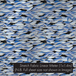Stretch Fabric Shoal Fish, 1.4 x 1m
