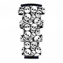 Polyester Fabric (Fire Retardant), Skulls Black, 1x1.4m