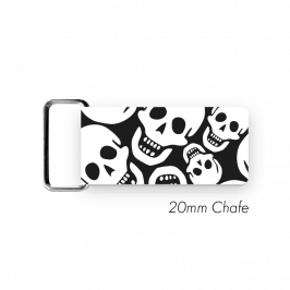 Chafe, 3/4" (20mm)  with PVC SS Loop Printed Skulls Black