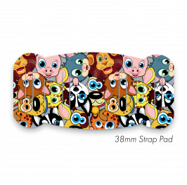 Pad L to fit 38mm Strap printed Animal Faces Grey