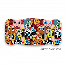Pad L to fit 38mm Strap printed Animal Faces Red