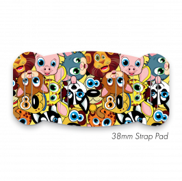 Pad L to fit 38mm Strap printed Animal Faces Yellow