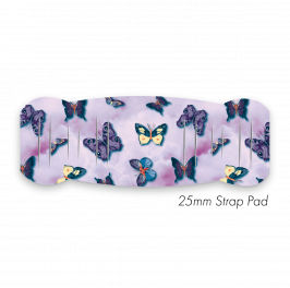 Pad M to fit 25mm Strap Printed Spring Butterflies Lilac
