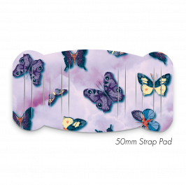 Pad XL to fit 50mm Strap Printed Spring Butterflies Lilac