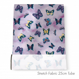 Stretch Fabric Spring Butterflies Lilac, 25cm x 1.4m