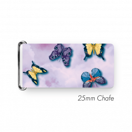 Chafe, 1" (25mm) with PVC SS Loop Printed Spring Butterflies Lilac