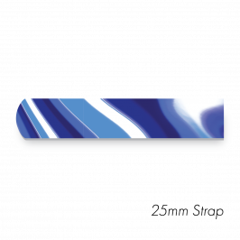 Strap, 1" x 20" (25 x 500mm)  Printed Swirl Blue