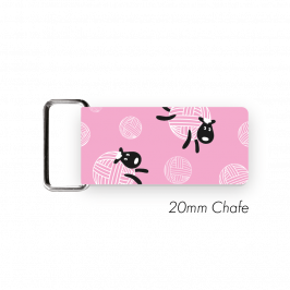 Chafe, 3/4" (20mm)  with PVC SS Loop Printed Sheep Wool Pink