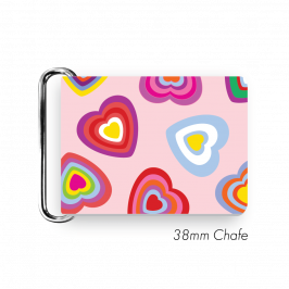 Chafe, 1.5" (38mm) with PVC SS Loop Printed Candy Hearts