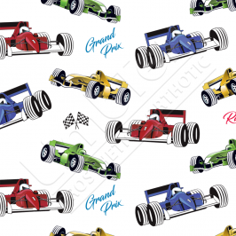 Transfer Paper, Racing Cars White, 0.8x10m Roll