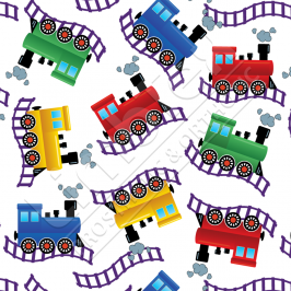 Transfer Paper, Coloured Trains, 0.8x10m Roll